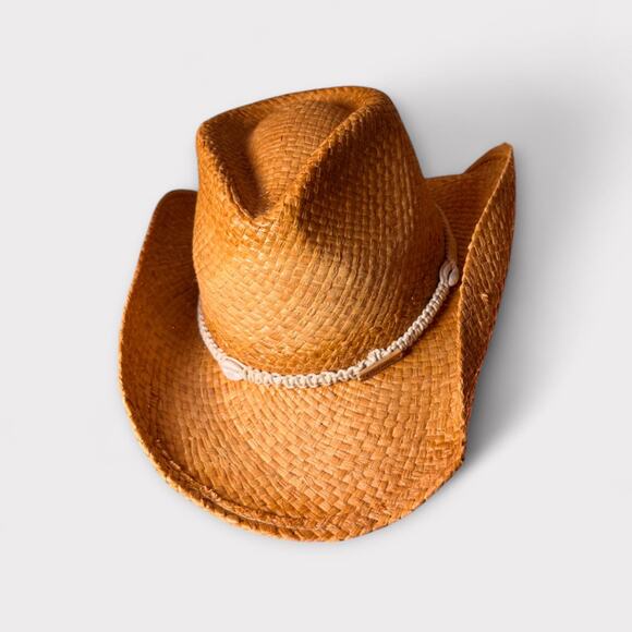 Corona Extra Straw Cowboy Hat – Shell Braid Hatband – Beach Rodeo Style - Picture 2 of 5
